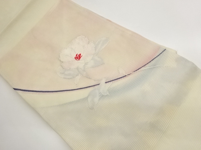 JAPANESE NAGOYA OBI FOR SUMMER / WOVEN FLOWER